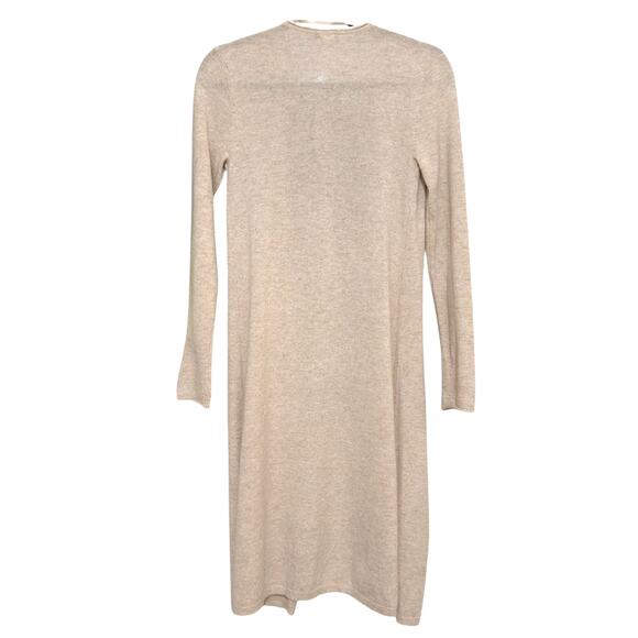 J. Mclaughlin Cashmere Open Front Longline Cardigan Beige Cream Size XS Luxury - Picture 7 of 7